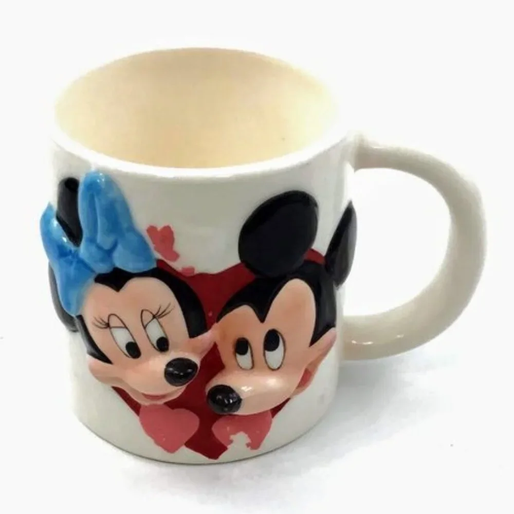 VTG Disney Mickey and Minnie Mouse Heart and Love Valentine Coffee Mug Numbered